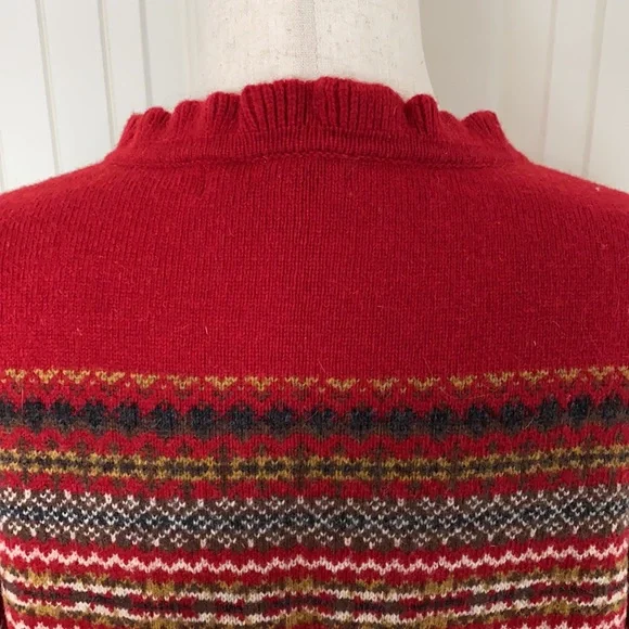 Eddie Bauer Winter Cardigan with Ruffled Neck and Placket—L - Picture 4 of 8